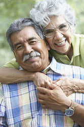 senior couple smiling